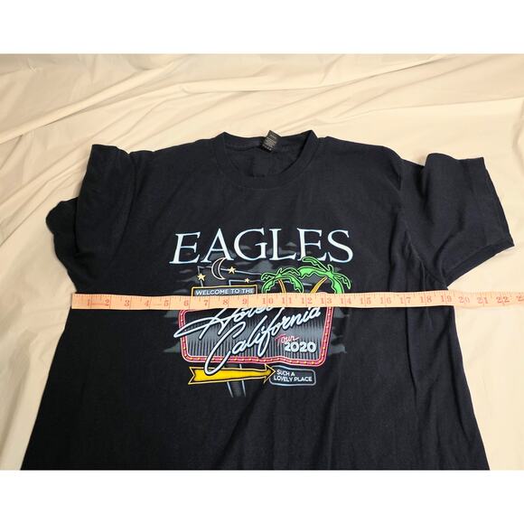 Tultex 2020 Eagles Hotel California Tour T-Shirt Navy Size L 100% Cotton - Picture 4 of 5